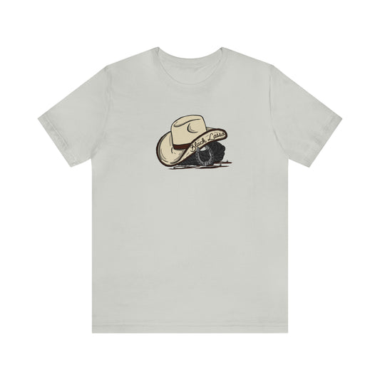 Black Lasso Hat Unisex Jersey Short Sleeve Tee